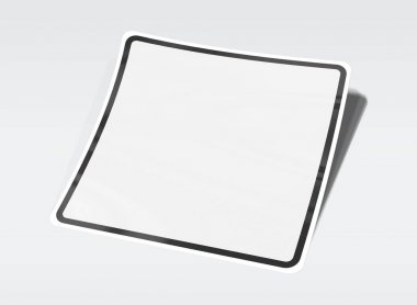 Kare şeklinde etiket mockup beyaz 3d render izole