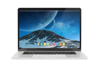 Modern dizüstü mockup 3d render izole