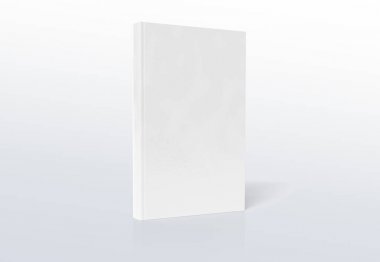 Boş a4 kitap ciltli mockup gri 3D render izole