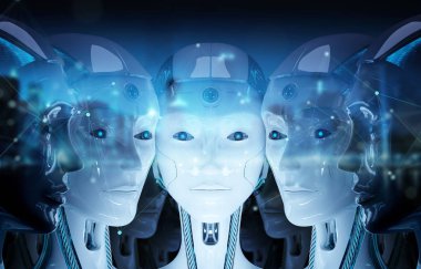 Dişi robotların grup başkanları oluşturma dijital bağlantı 3d parçalamak
