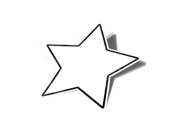 Etiqueta engomada en forma de estrella aislada en la representación 3D blanca — Foto de Stock