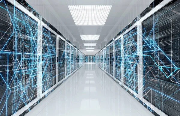 Anslutningsnätverk i servrar datacenter rum lagringssystem 3 — Stockfoto