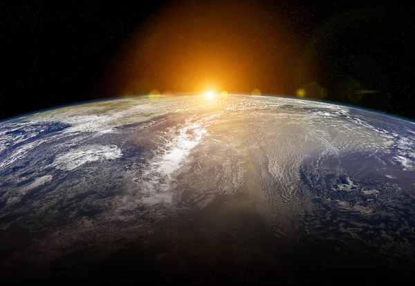 View of planet Earth close up with atmosphere during a sunrise 3 — Stock Photo, Image