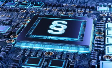 Siber Hukuk bir Gpu kavramı 3d render üzerinde