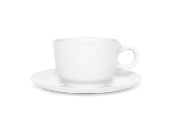 Порожній макет чашки ізольований на білому тлі 3d рендерингу — стокове фото