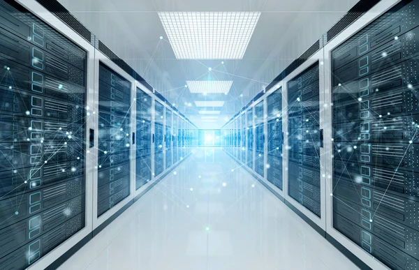 Verbindings netwerk in servers datacenter ruimte opslagsystemen 3 — Stockfoto