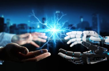 Robot el elektrik eller ile 3d render oluşturma