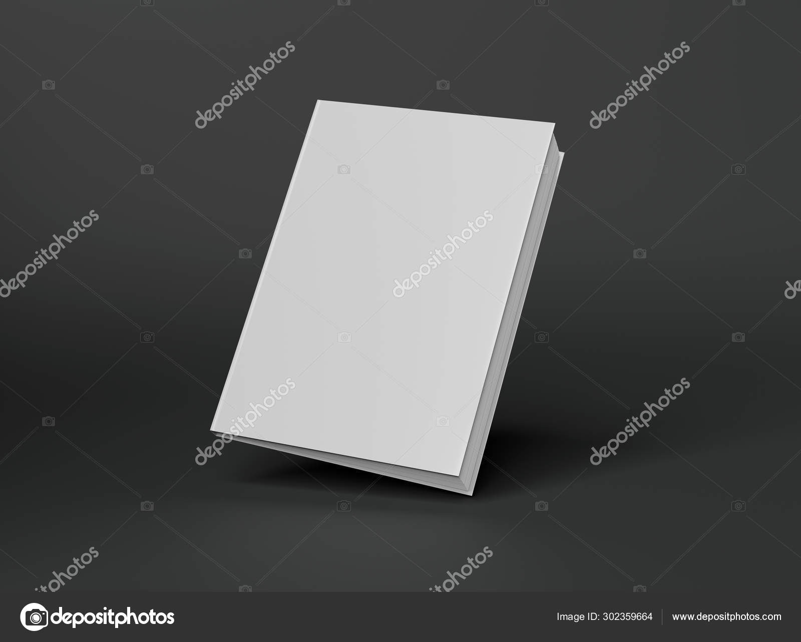 Blank A4 book hardcover mockup floating on grey background 3D re Stock  Photo by ©sdecoret 302359664