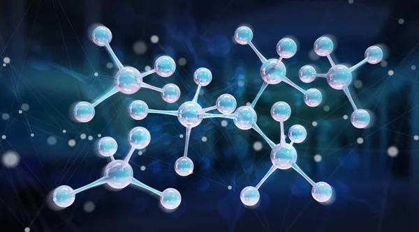Сучасна структура цифрової молекули 3D рендерингу — стокове фото
