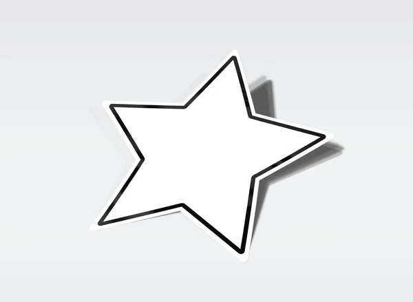 Etiqueta engomada en forma de estrella aislada en la representación 3D blanca — Foto de Stock