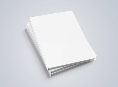 Boş A4 kitap ciltli kazık mockin gri 3d renderin izole