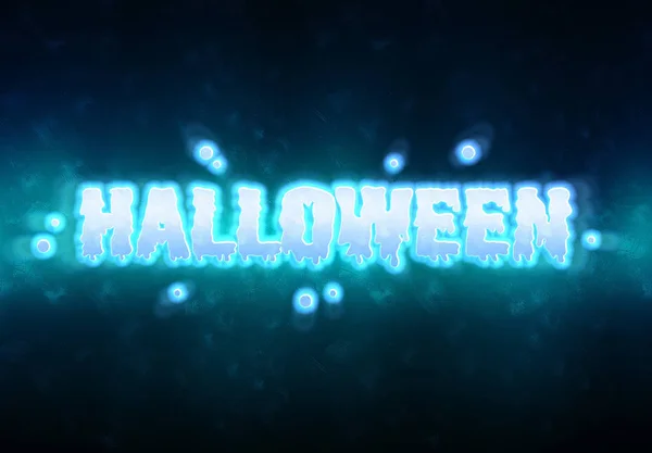 Happy Halloween Ghost Card Spirit-Effekt auf dunklem Hintergrund — Stockfoto