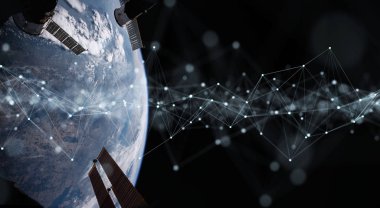 T üzerinden veri alışverişi ve bağlantı sistemi gönderen uyduları