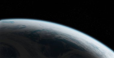 Dünya gezegeni görünümü bir gündoğumu sırasında atmosfer ile yakın yukarı 3