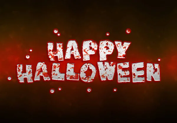 Glücklich halloween blutigen Vampir-Karte Text auf dunklem Hintergrund — Stockfoto