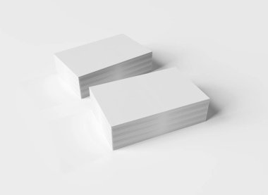 Beyaz kartvizit yığını mockup beyaz 3d render izole