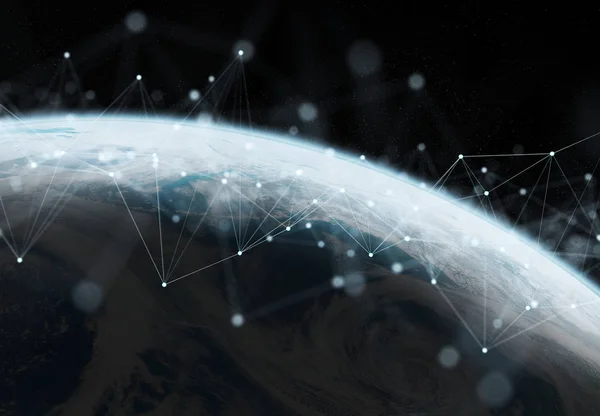 Globale dataudvekslinger og forbindelser system over hele kloden 3D - Stock-foto