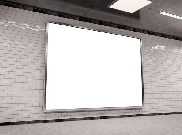 Horizontal underground billboard frame Mockup 3D rendering — Stock Photo, Image