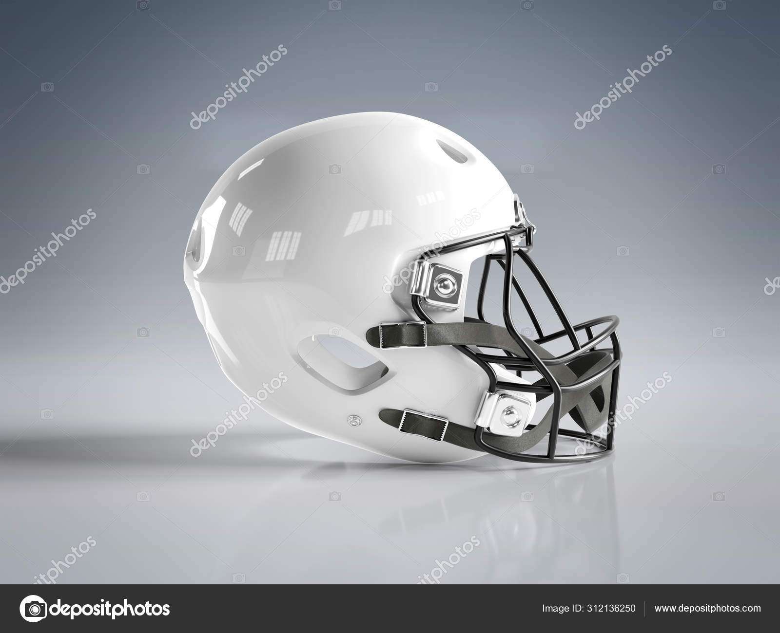 Download White American Football Helmet Isolated On Grey Mockup 3d Render Stock Photo Image By C Sdecoret 312136250