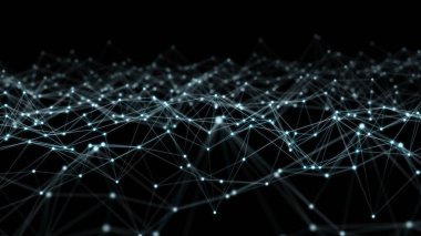 Soyut bağlantı mavi arka plan ağı 3D Rendering