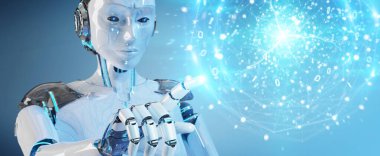 Beyaz robot e ile yenilenebilir ve sürdürülebilir eko enerji oluşturma