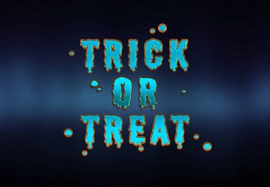 Karanlık arka plan üzerinde Mutlu Halloween goblin kartı etkisi