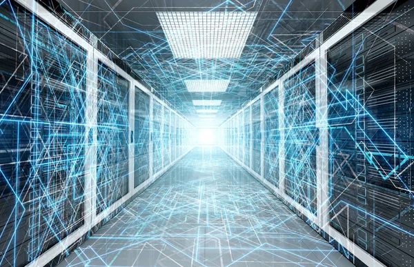Verbindings netwerk in servers datacenter ruimte opslagsystemen 3 — Stockfoto
