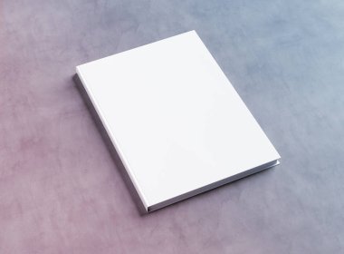 Beton 3d render boş ciltli kitap mockup