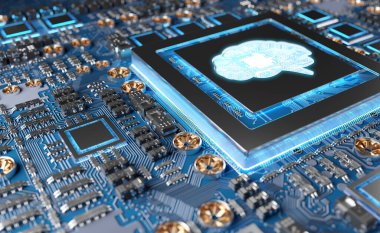 Modern bir Gpu kartı 3d render yapay zeka