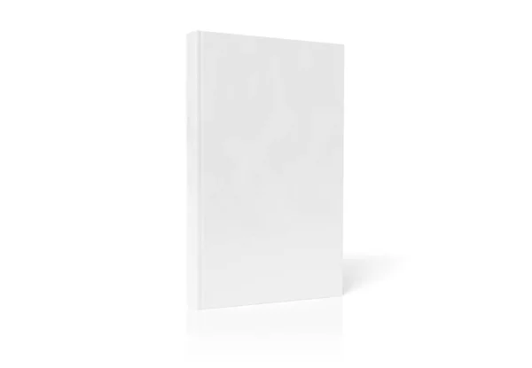 Libro en blanco A4 tapa dura maqueta aislado en la representación 3D blanco —  Fotos de Stock