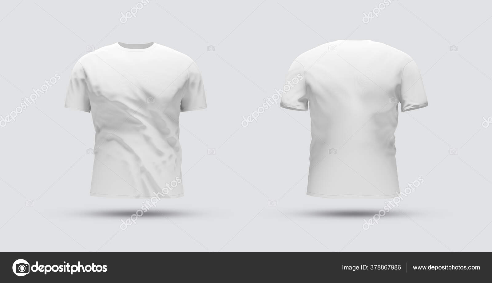 Isolated Shirt Shadow Mockup Front Back Side Blank Jersey White