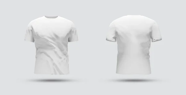 Camiseta Isolada Com Sombra Mockup Camisola Branco Frontal Traseira Fundo — Fotografia de Stock