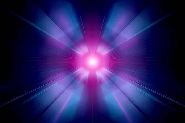 Абстрактний Ефект Масштабування Фоні Рендерингу Блакитного Рожевого Неонового Тунелю — стокове фото