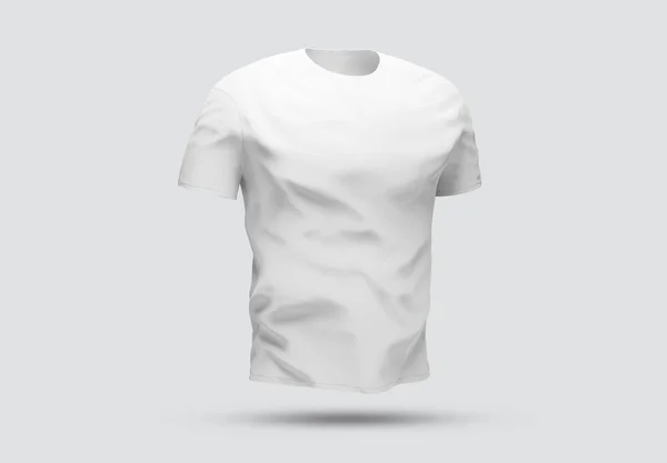 Vereinzeltes Shirt Mit Schatten Attrappe Leeres Trikot Auf Weißem Hintergrund — Stockfoto