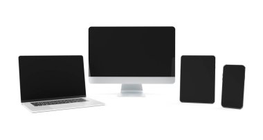 Modern aygıtlar beyaz arkaplan 3B görüntüleme üzerinde izole