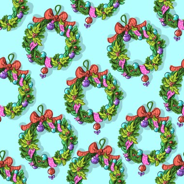 Noel çelenk ile Seamless Modeli