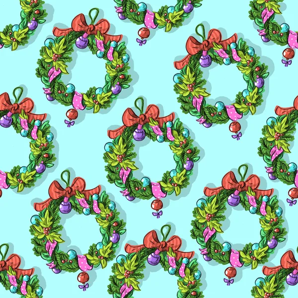 Noel çelenk ile Seamless Modeli