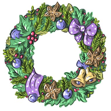 Christmas_wreath, Noel dekorasyonu, yeni yıl dekorasyon
