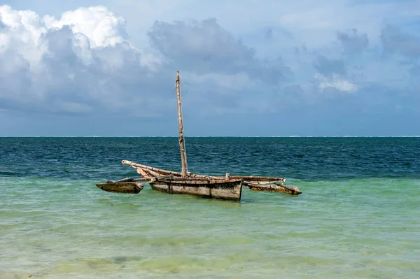 Старі Дерев Яні Дахи Рибальські Човни Океані Кенія Африка — стокове фото