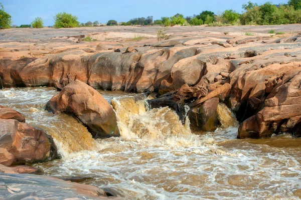 Krajobraz Sawanny Rzeki Parku Narodowego Kenii Afryce — Zdjęcie stockowe