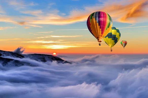 Montaña Invierno Con Globo Aire —  Fotos de Stock