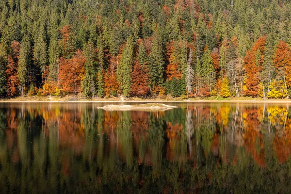 Perfekte Herbstbaumreflexion im See — Stockfoto
