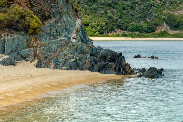 Paisaje Con Playa Mar Las Hermosas Nubes Cielo Azul — Foto de Stock