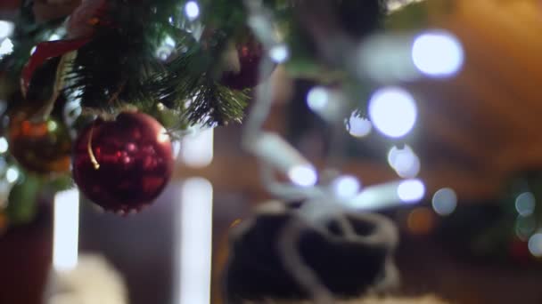 Weihnachtlicher Straßenschmuck, Girlanden, k — Stockvideo