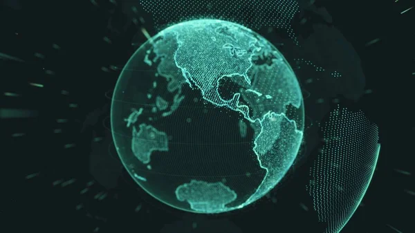 Dönen parlayan noktalardan oluşan dünya döngüsü yörüngeli dünya küresini biçimlendirdi