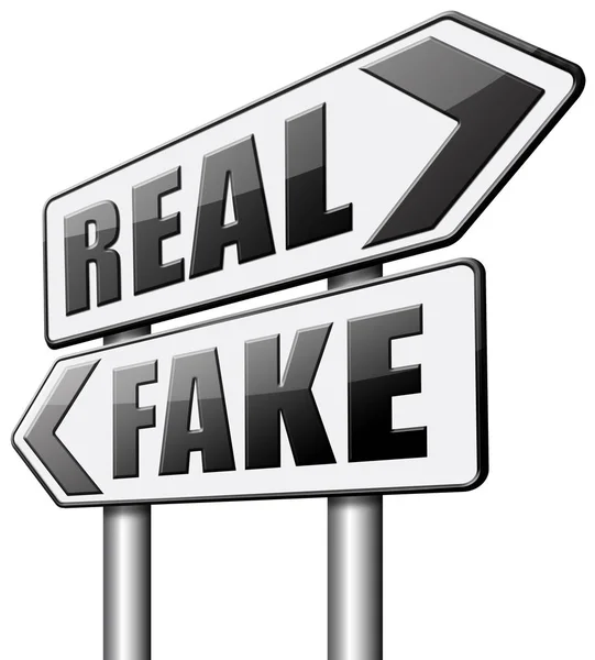 Fake проти реал — стокове фото