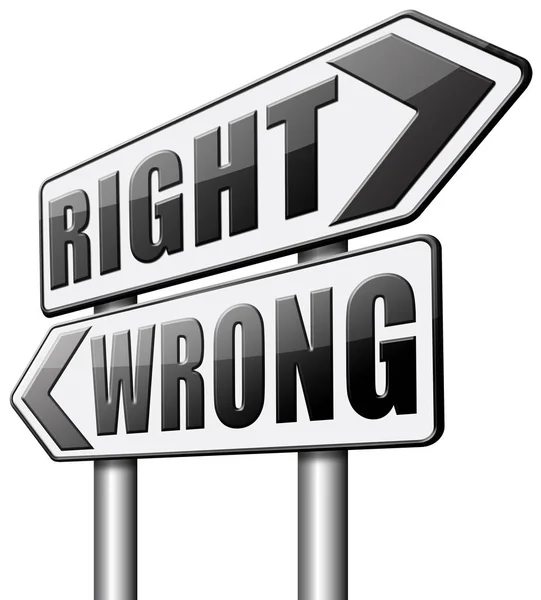 Rigth or wrong answer or decision — Stock Photo, Image