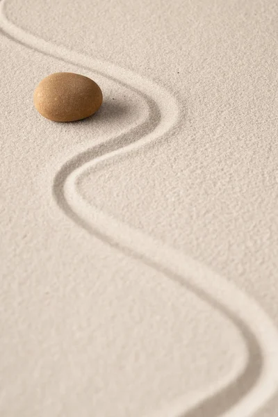 Minimalismo Zen Arena Composición Piedra Concepto Meditación Relajación Concentración Espiritual — Foto de Stock