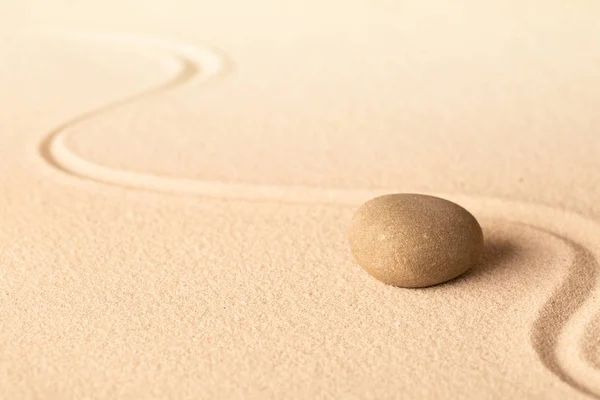 Konsentrasi Melalui Fokus Pada Batu Meditasi Zen Batu Bulat Dengan — Stok Foto