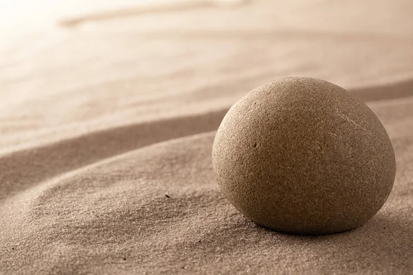 Zen Pietra Giardino Sabbia Concetto Rilassamento Meditazione Purezza Spiritualità Equilibrio — Foto Stock